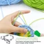 Nhẫn đan bện SMILE, Phụ kiện đan móc màu Sillver Nhẫn móc, Thiết kế có thể điều chỉnh Thimbles đan cho móc Hướng dẫn sử dụng ngón tay bằng sợi mở