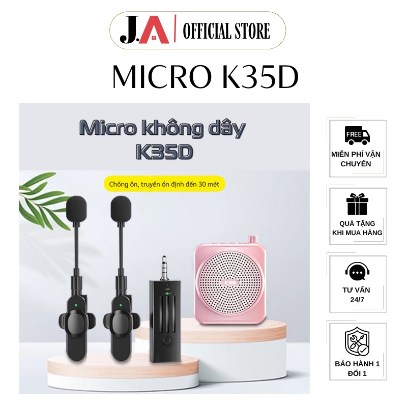 Micro Cài Áo Không Dây K35D Dành Cho Giáo Viên, Mic Trợ Giảng Jack 3 ...