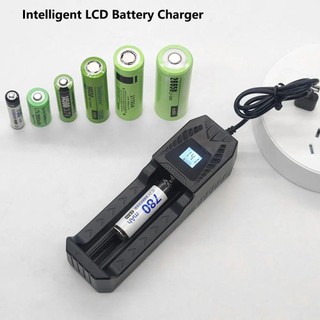 Bộ sạc pin Lithium USB 1/2 khe 18650, đế sạc nhanh đa năng LCD thông minh