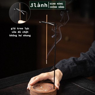 Giá Đỡ Nhang Trầm Hương 3 Lành Bằng Thanh Kim Loại Đế Gỗ ThôngTrang Trí Tâm Linh Thư Giãn