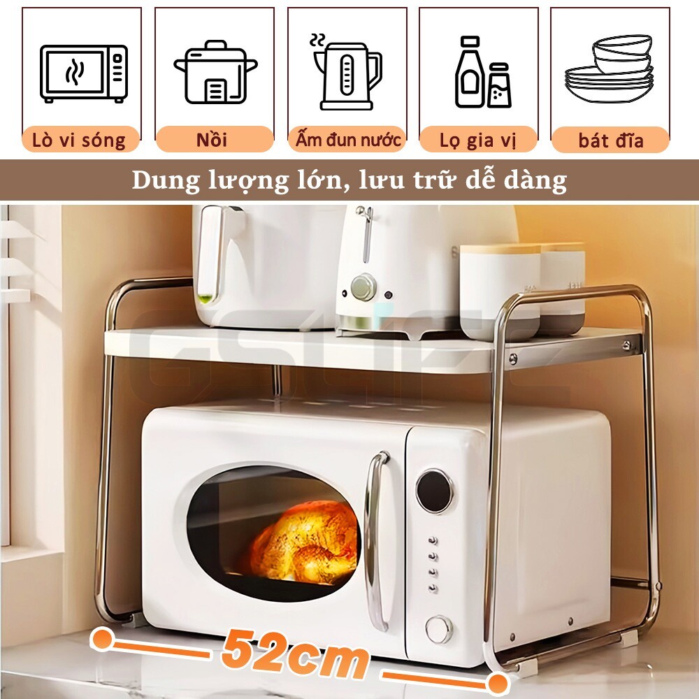 Lifinity Kệ Lò Vi Sóng INOX-Kệ Nhà Bếp Thông Minh Đa Năng Dễ dàng để cài đặt