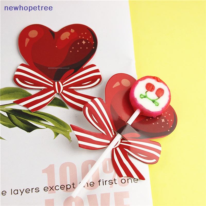 Set 50 Thẻ Kẹo Mút Trái Tim Xinh Xắn