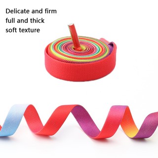 1 Cặp Dây Giày Dẹt Dài 1.2Cm Màu Gradient Cầu Vồng Dành Cho Nam Nữ