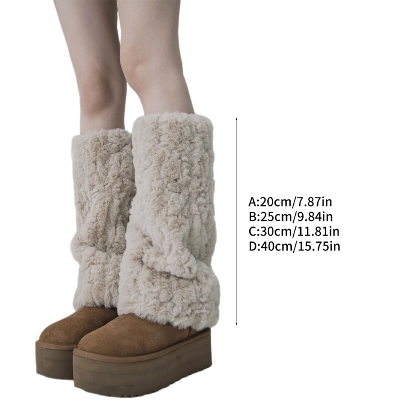 Woke Nữ Trang Phục Lông Thú Giả Ấm Áp Fuzzy Chân Ấm Áp Boot Tay Áo Boot Có
