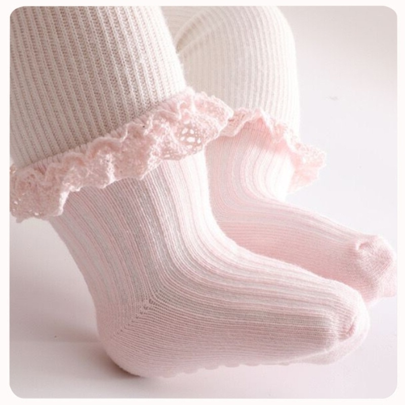 Sela 0-6 Tháng Cho Bé Tất Cotton Công Chúa Bé Gái Xù Ren Mắt Cá Chân Tất Chắc Chắn Tay Cầm Ngắn Chân Tất Cho Wearin Hàng Ngày