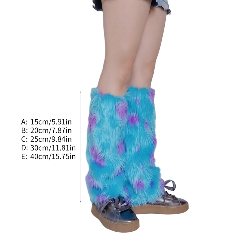 Dassbsug Nữ Quái Vật Cosplay Lông Chân Ấm Mùa Đông Ấm Áp Dày Fuzzy Sang Trọng Boot Vòng bít