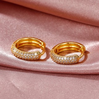 Bông Tai Mạ Bạc 925 Đính Đá Zircon Đơn Giản Thời Trang Cho Nữ
