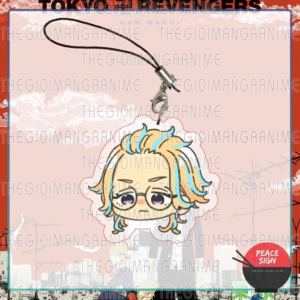 Móc dây treo điện thoại TOKYO REVENGERS ver ĐẦU CHIBI Kịch trường của Takemichi chibi mica acrylic móc khóa anime