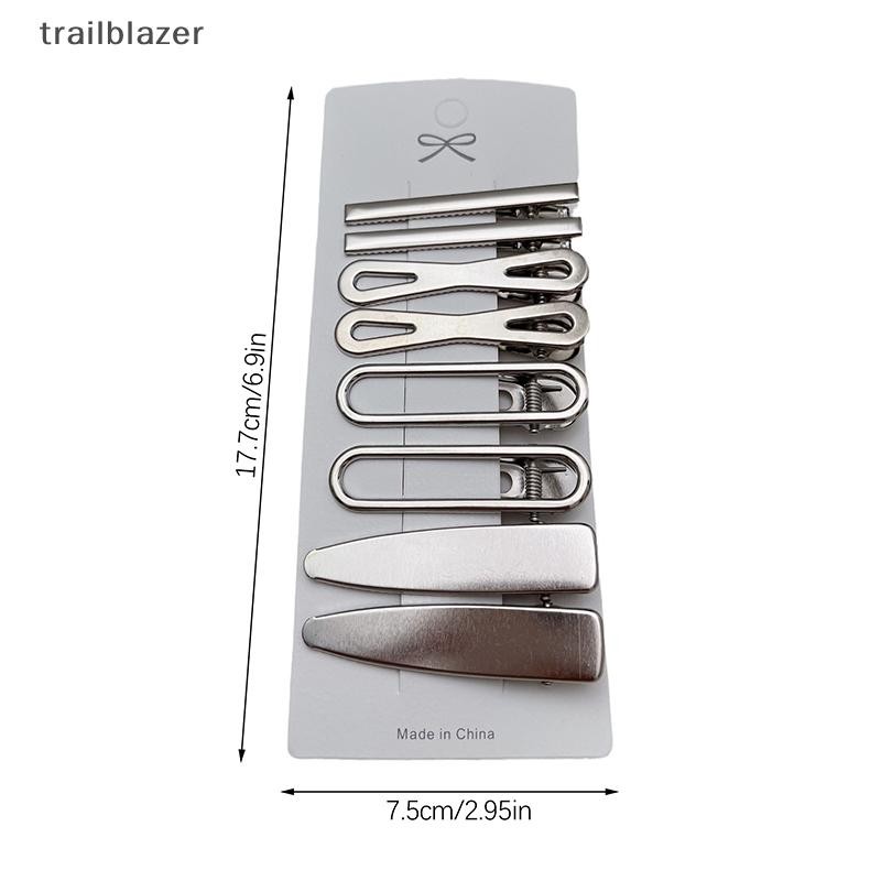 Trailblazer 8 Chiếc Bé Gái Kẹp Tóc Bạc Kim Loại Mỏ Vịt Kẹp Nữ Kẹp Tóc Bên Nổ Nữ Nữ Barrettes Phụ Kiện Tóc Mới