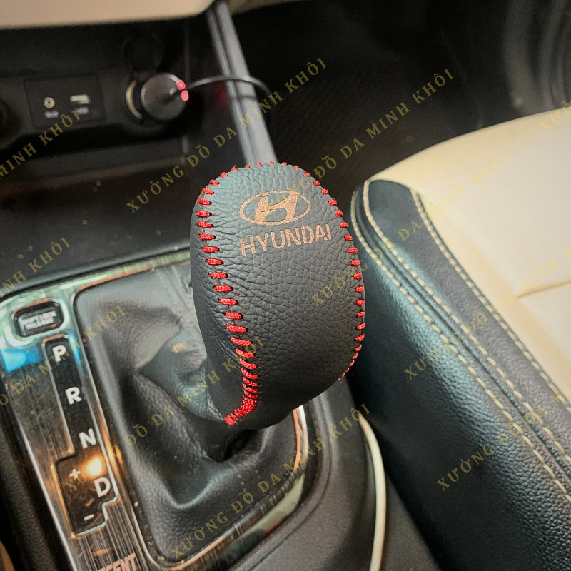 Bao Da Cần Số, Phanh Tay Xe Huyndai i10, Accent, Elantra 2016-2024 số tự động da thật, khâu thủ công