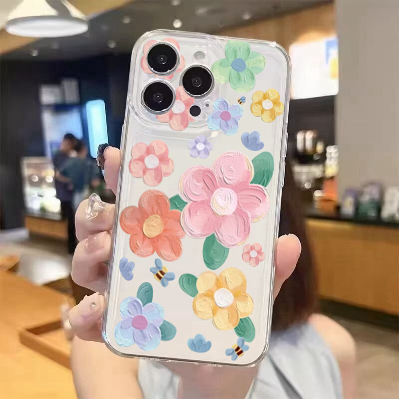 Vỏ Cho Infinix Tecno POVA 2 3 4 5 Camon 19 Pro 19 Neo Zero 30 5G Hot 9 Play Spark 10 Pro 10C Vỏ Hoa Chống Sốc Camera Bảo Vệ Mắt Thiên Thần
