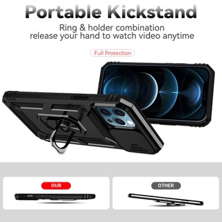 Ốp Điện Thoại Mỏng Có Vòng Đỡ Trượt Bảo Vệ camera Cho iphone 11 12 13 pro max