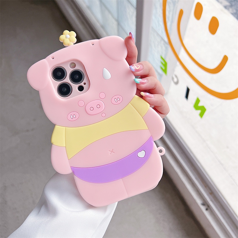 Realme 10 5 6 6S 7 8 9 Pro 9i 8i 7i 6i 5i 5s C17 C15 C12 C11 C21Y C21 C31 C30 C30S C35 C20 C53 C55 Xu hướng thời trang Thiết kế độc đáo Vỏ điện thoại hình heo con dễ thương Vỏ silicon mềm chống sốc