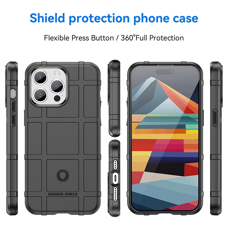 Dành Cho iPhone 15 14 Plus 11 12 13 Pro Max Full Cover Hybrid Rugged Shield Vỏ Giáp Chống Sốc