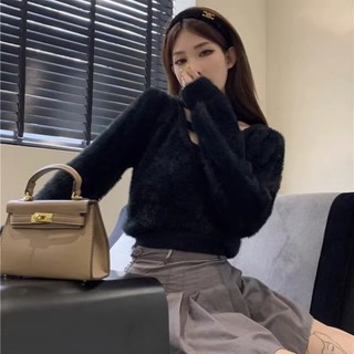Áo Len Cổ Yếm Phong Cách Mới Quyến Rũ Cho Nữ