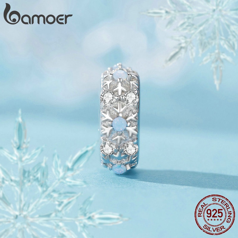 Mặt dây chuyền BAMOER hình bông tuyết bạc 925