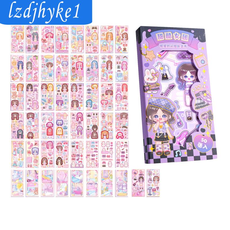 Bộ 50 sticker Dán Trang Trí Sổ Tay Hình Công Chúa
