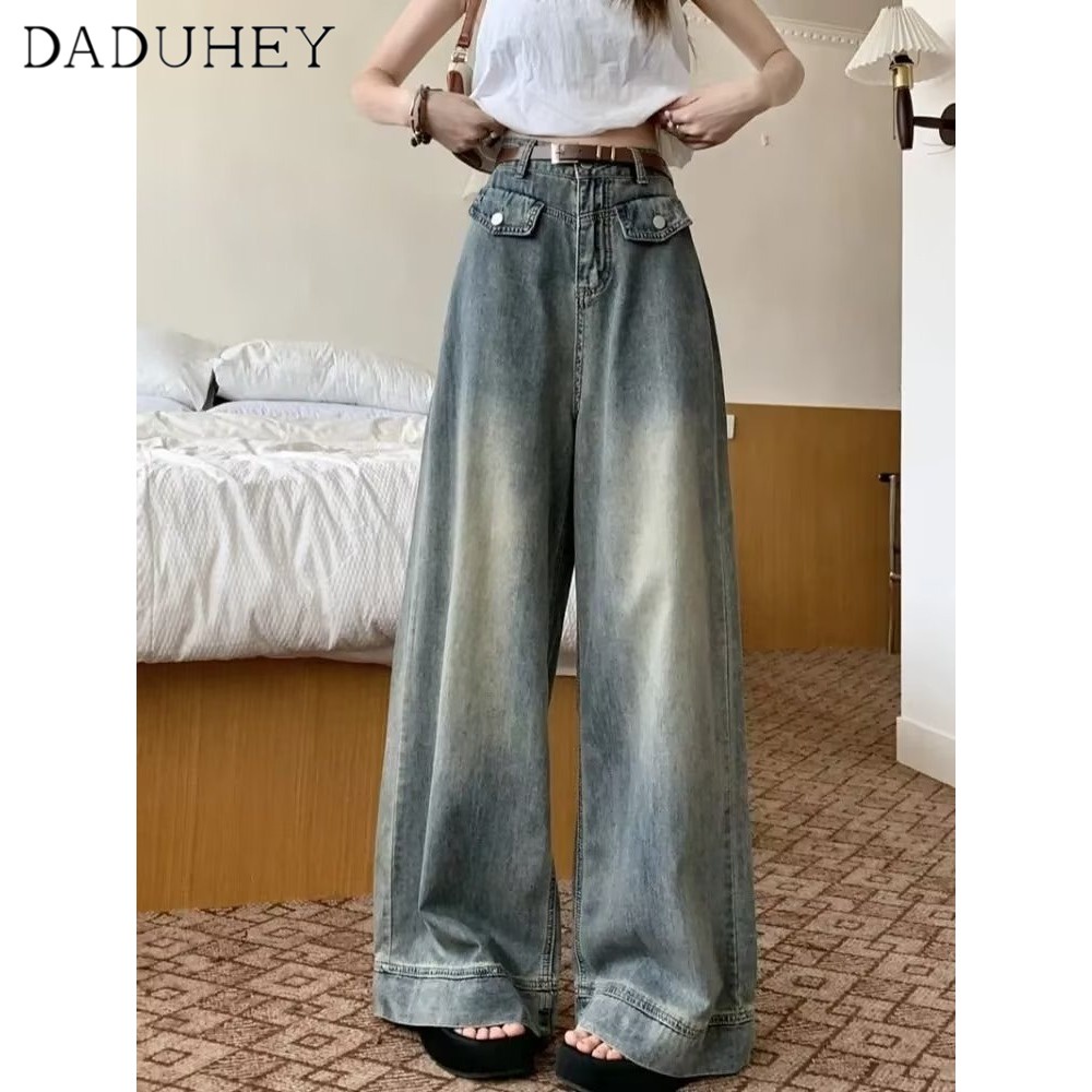 Ảnh Quần jeans DADUHEY ống rộng phong cách đường phố cổ điển cao cấp plus size 3