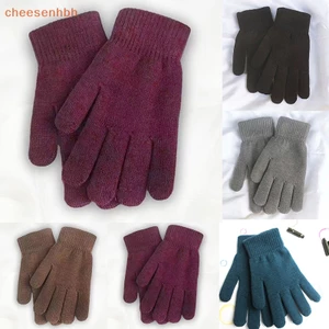 Cheehbh Găng Tay Len cashmere Dệt Kim Dày Dặn Giữ Ấm Ngón Tay Thời Trang Thu Đông Cho Nam Nữ vn