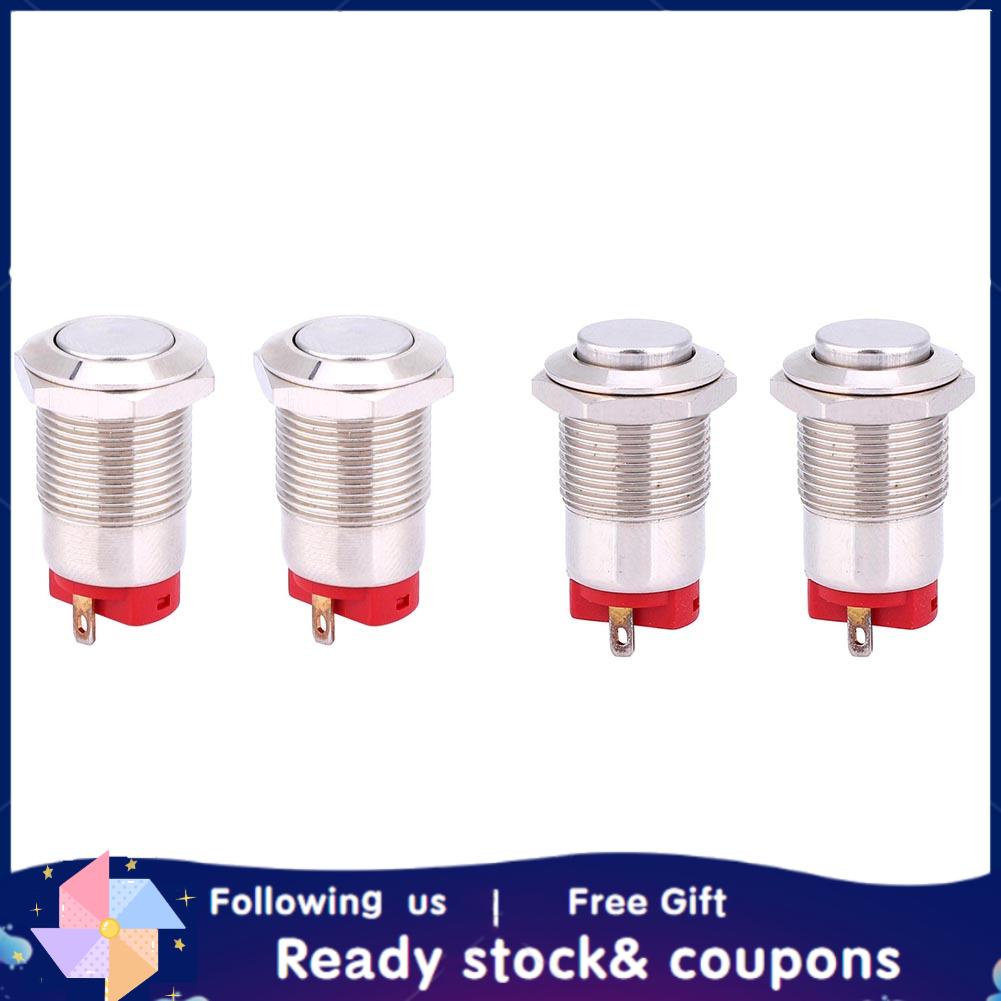 Xiyijia 2Pcs Metal Push Button Switch 2 Pins Latching Electronic