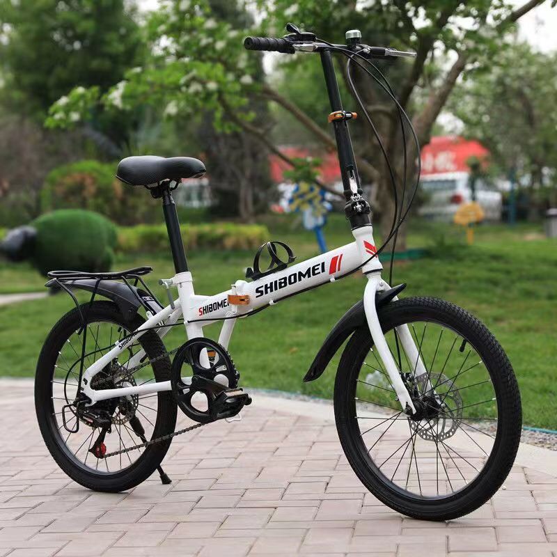 Xe đạp gấp Shibomei bánh 20inch, có chắn bùn và ghế ngồi sau _ xe đạp số siêu nhẹ, tiện lợi