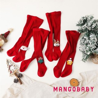 Mgg-girl Thu Đông Đan Quần Legging Dây Đàn Hồi Nai Sừng Tấm Santa Trang Trí Quần Tất Ấm Tất