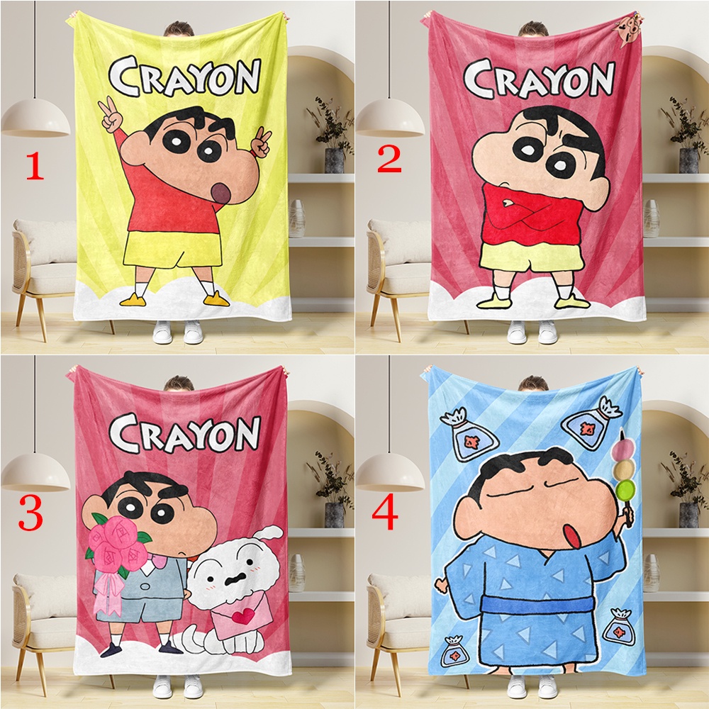 Chăn flannel Điều Hòa Không Khí In Hình shin-chan nohara shinnosuke Một Mặt Làm Quà Tặng Tốt Nhất Cho Mọi Người