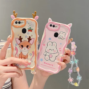 Ốp lưng OPPO A5S Vỏ OPPO F9 Vỏ OPPO A7 Vỏ OPPO A12 Vỏ điện thoại silicon mềm viền kem dễ thương có mắt lập thể EDNY