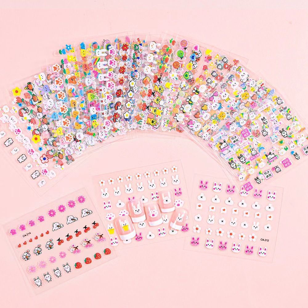 Combo 30 Set Miếng Dán Trang Trí Móng Tay Chống Thấm Nước Nhiều Chủ Đề Hình Thỏ Hoạt Hình Dễ Thương Dành Cho Bé Yêu