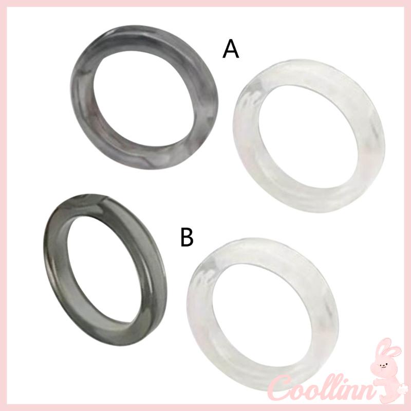 Bộ 2 Nhẫn acrylic Mỏng Trong Suốt Nhiều Màu Sắc Cho Nữ