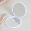 Gương cầm tay DELMER, Gương trang điểm gấp Mini, Gương bỏ túi hai mặt dễ thương bằng nhựa đơn giản dành cho nữ