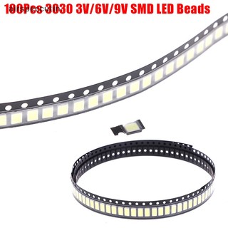 100 Bóng Đèn led 3030 smd 1w 3v / 6v / 9v Ánh Sáng Trắng Chất Lượng Cao