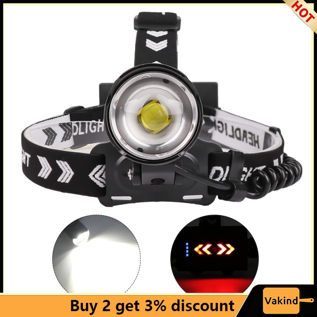 Đèn Pin Đội Đầu 8000 lumen xhp90 led Công Suất Cao Có Thể Zoom In / Out ...