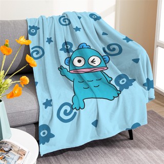 Chăn Flannel hoạt hình Sanrio Hangyodon in một mặt, điều hòa không khí, quà tặng cho gia đình và bạn bè, dùng tại văn phòng