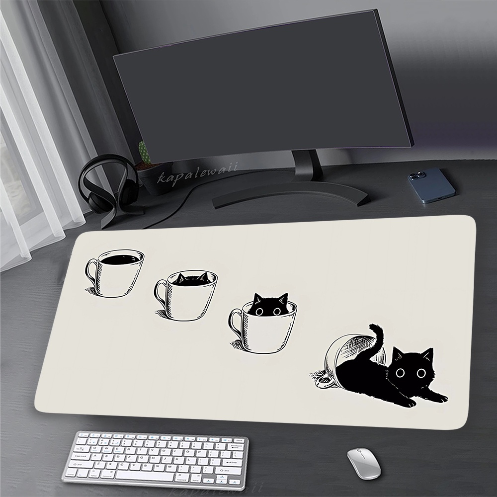 Kawaii Mèo Dễ Thương Miếng Lót Chuột Văn Phòng Tại Nhà Mousepad Bàn Cao Su Thảm Bàn Phím Miếng Lót Chơi Game Thiết Lập Phụ Kiện Chuột Thảm 900x400mm