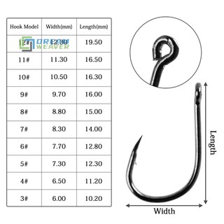 Bộ 100 Móc Câu Cá Bằng Thép Carbon Đơn Vòng Tròn Câu Cá Fly Fishing Jip mới