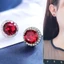❤ Chính Hãng Khuyên Tai Dáng Dài Đính Đá Pha Lê Đỏ Hình Tam Giác Phong Cách Mới Cho Nữ