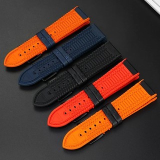 19 / 20 / 21 / 22 / 23 / 24mm Dây đeo đồng hồ đa năng thay thế dây đeo đồng hồ đáy cao su Nylon cho Longines cho nam Seiko Dây đeo cổ tay chống nước mềm mại