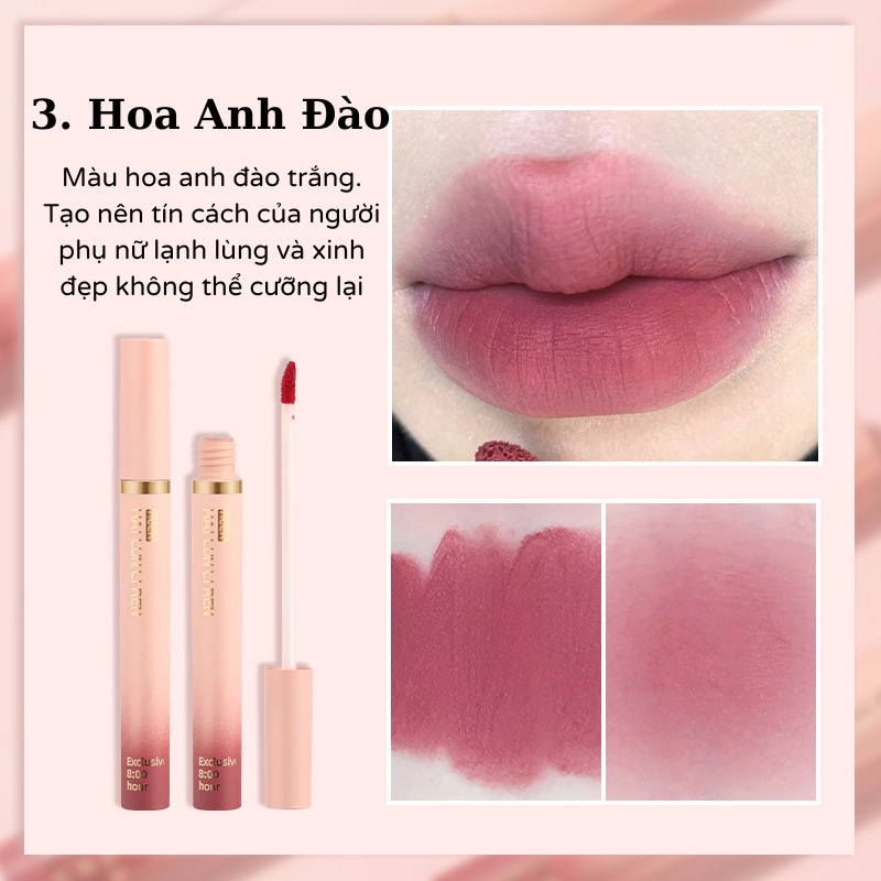 Son Kem Dạng Ống Son Lì Làm Trắng Kháng Nước Lâu Trôi Son Dưỡng Ẩm 6 Màu Sắc Làm Cho Đôi Môi Mềm Mịn