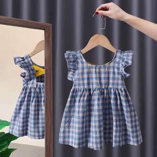 (6m-6Y) Đầm Nhỏ Đen Bé Gái Váy Mùa Hè Không Tay Đầm Trung Nhỏ Trẻ Em Đầm Thời Trang Phong Cách Công Chúa
