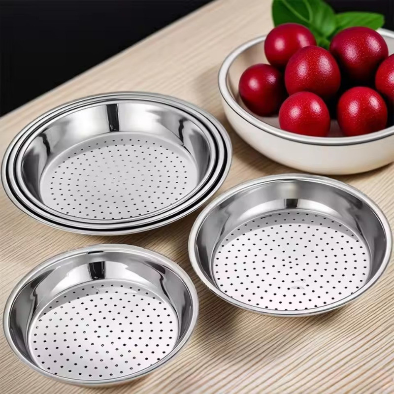[Đặc sắc] Khay hấp bằng thép không gỉ - Dễ làm sạch, dày - Chảo sưởi ấm bữa sáng - Giá đỡ hấp nồi - Kệ nấu ăn thực phẩm - Đồ dùng nhà bếp