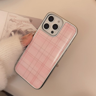 [Sheren] Ốp điện thoại Apple kẻ sọc hồng ngọt ngào Hàn Quốc Thích hợp cho i16 15 14 13 pro max Vỏ bảo vệ chống sốc