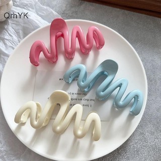 Nhà Máy Thời Trang Dopamine Màu Kem Hình Học Sóng Dòng Đầu Lưng Móng Vuốt Tóc Kẹp Tóc Nữ Cô Gái Kẹp Tóc Đuôi Ngựa Phụ Kiện Tóc Trang Trí QrhYK