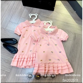 10-20kg Váy polo hồng cầu vồng SN cho bé gái