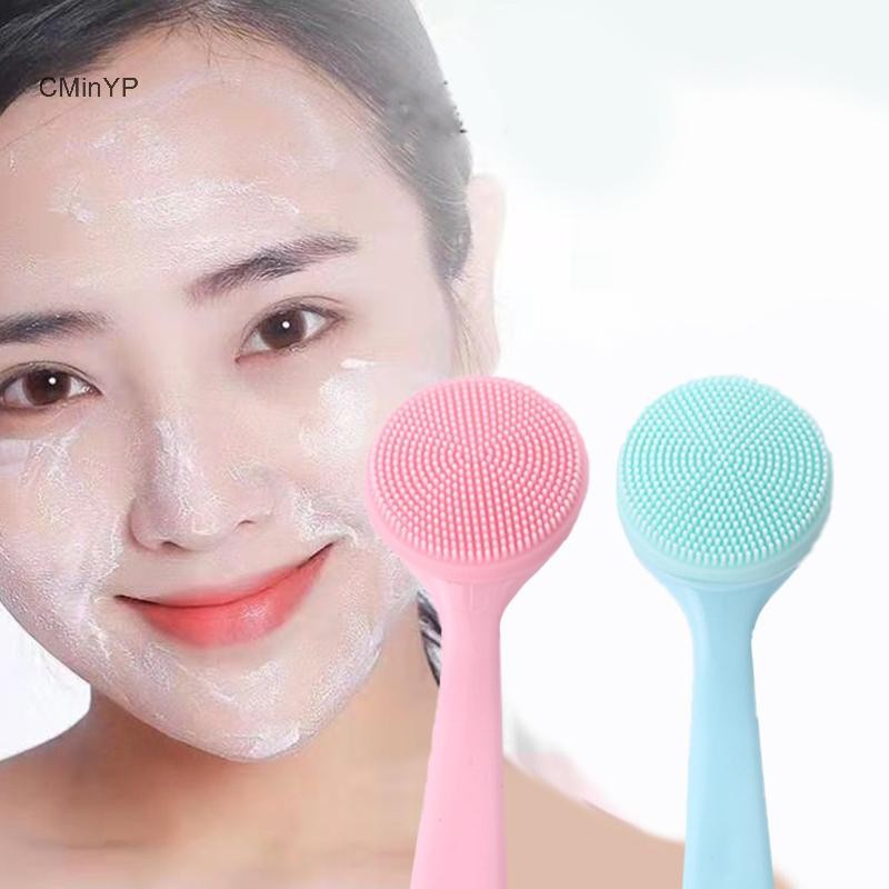 Bàn chải làm sạch da mặt bằng silicon CMinYP Bàn chải rửa mặt mềm Massage tẩy mụn đầu đen vinh quang