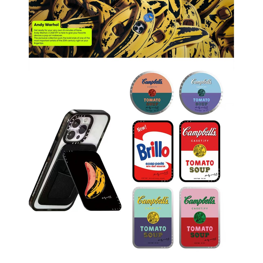 Andy Warhol Snappy Chủ thẻ Grip Stand Ring Holder SnappyTM Giá đỡ thẻ gương Tương thích từ tính