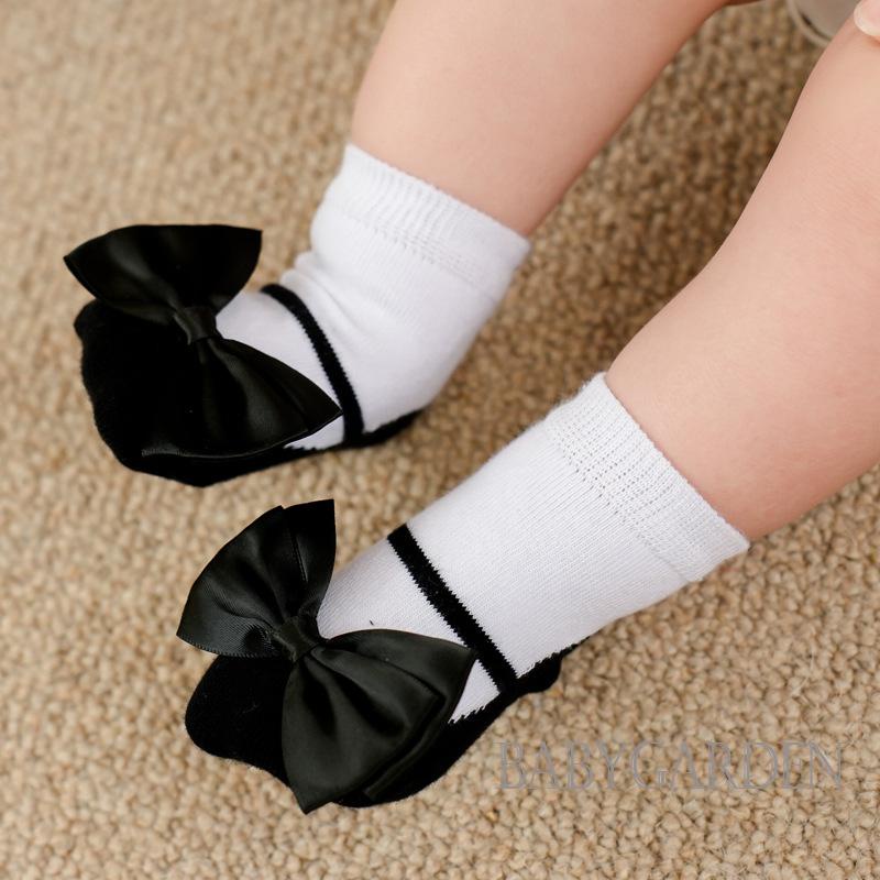 Vớ Mềm Chống Trượt Đính Nơ Xinh Xắn Cho Bé Gái 0-2 Tuổi