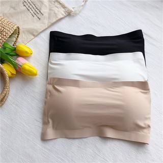 Áo Ngực Lụa Lạnh Một Mảnh Không Đường May Lưng Đẹp Chống Lộ Ngực Vô Hình Cho Nữ
