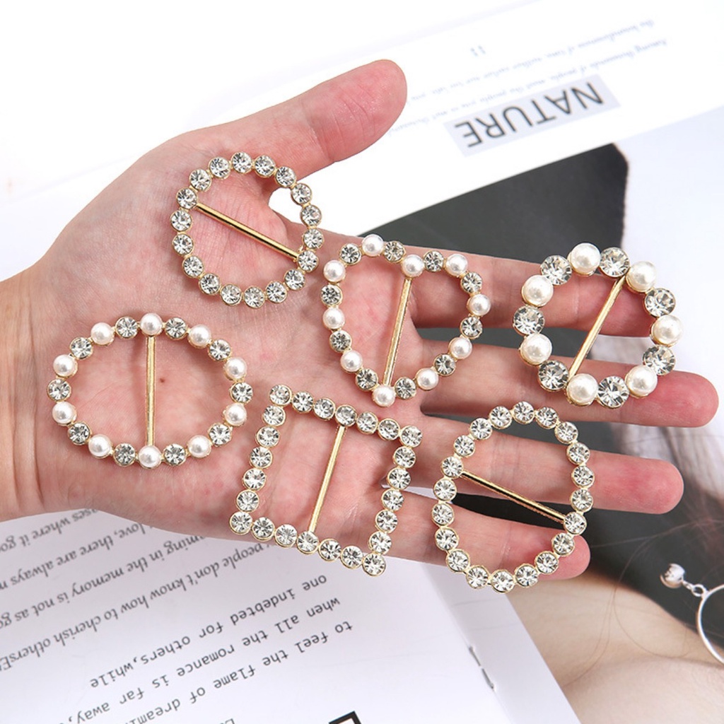 [yunyuan] Khóa Thắt Lưng Đính Đá / Ngọc Trai / Kim Loại 50 Phong Cách