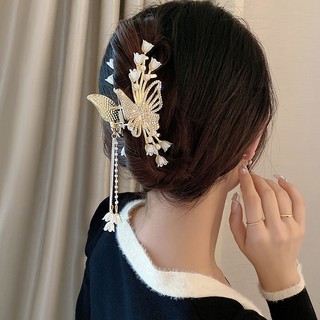 Lily of the valley Kẹp Tóc Hình Hoa Tua Rua Đính Đá Ngọc Trai Giả Thanh Lịch Khí Chất